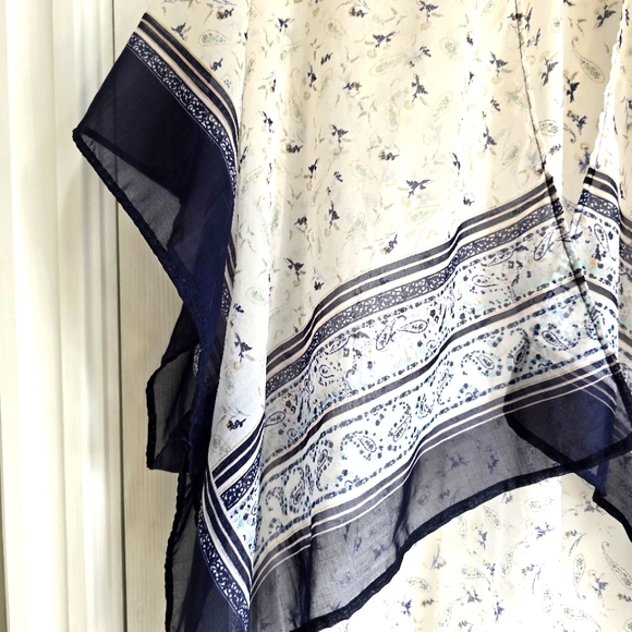 Sheer Blue Paisley Swim Cover-up - Picture 3 of 11